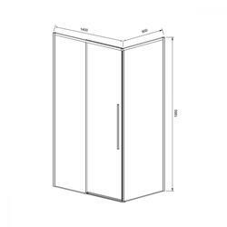 Душевой уголок Slim-N VSR-4SN9014CL, 1400*900, хром, стекло прозрачное