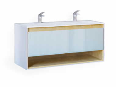 Мебель для ванной тумба Jorno Glass 120 подвесной (Gla.01.122/P/W)	