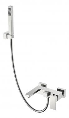 Смеситель для ванны с душем Qubic Brushed Nickel	