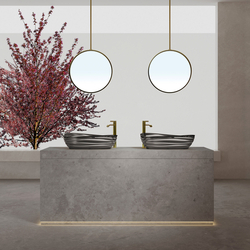 Раковина накладная прозрачная ABBER Kristall AT2813Onyx черная