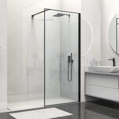 Душевая перегородка Walk-In VSW-1HS100CLB, 1000*2000, черный матовый, стекло прозрачное	