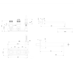 Душевая система ABBER Emotion 316 AF8850BRG скрытого монтажа с изливом, термостат, розовое золото брашированное