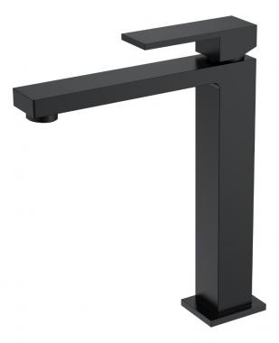Смеситель для умывальника высокий Qubic Matt Black	