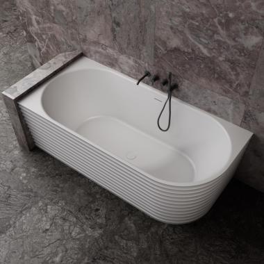 Ванна из искусственного камня ABBER Stein AS9651 L белая матовая	