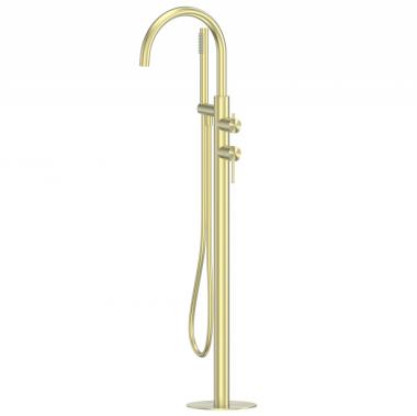 Смеситель ABBER Wasser Kreis 316 AF8115BG напольный для ванны, золото брашированное	