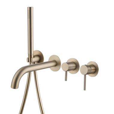 Смеситель ABBER Wasser Kreis AF8130G для ванны скрытого монтажа, золото матовое	