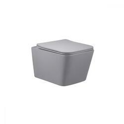 Унитаз подвесной Q-Line VT1-12MG безободковый, цвет матовый серый, ультратонкое сиденье soft-close