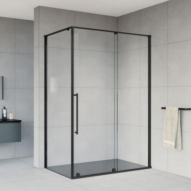 Душевой уголок Arno VSR-1A9012CLB, 1200*900, черный, стекло прозрачное Vincea VSR-1A9012CLB	