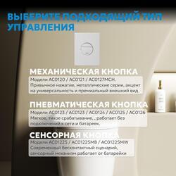 Кнопка смыва ABBER AC0126MW пневматическая, белая матовая