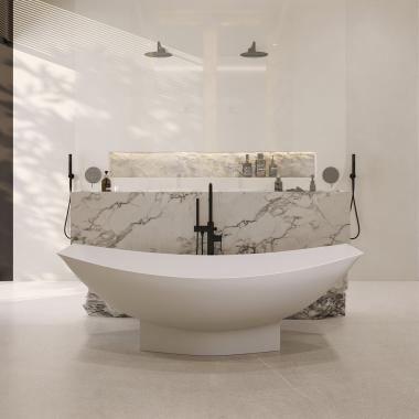 Ванна из искусственного камня ABBER Stein AS9610 белая матовая	