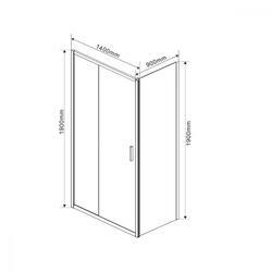 Душевой уголок Garda VSR-1G9014CL, 1400*900, хром, стекло прозрачное