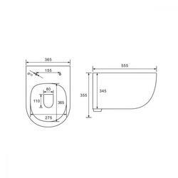 Унитаз подвесной Evo VT1-34 безободковый, цвет белый, ультратонкое soft-close сиденье