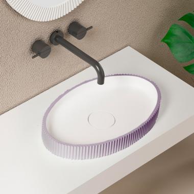 Раковина накладная ABBER Stein AS2603Violett фиолетовая	
