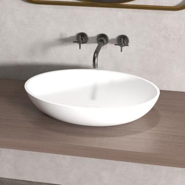 Раковина накладная ABBER Stein AS2635 белая матовая	