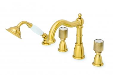 Смеситель врезной 4отв. ROYAL CRISTAL, бронза_Комплект	