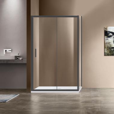 Душевой уголок Garda VSR-1G1015CLB, 1500*1000, черный, стекло прозрачное Vincea VSR-1G1015CLB	