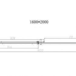 Душевая дверь Dice VDS-4D160CLB, 1600, черный, стекло прозрачное