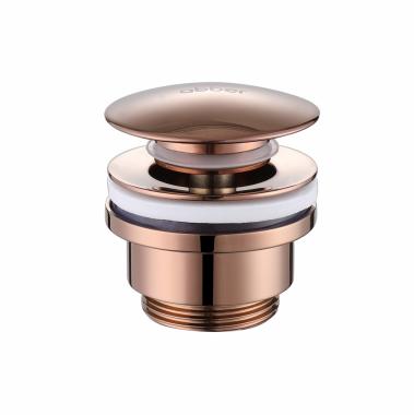 Донный клапан ABBER AF0011RG без перелива, клик-клак, розовое золото	