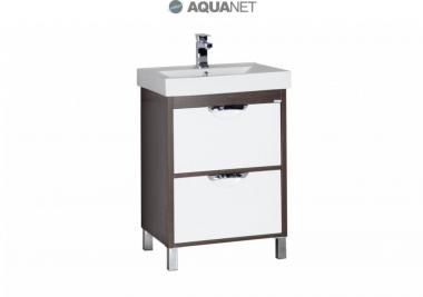 Мебель для ванной тумба Aquanet Гретта 60 венге фасад белый 171595	