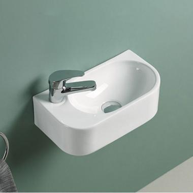 Раковина керамическая Vincea VBS-506L, 400*215*120, подвесная, цвет белый, левая	