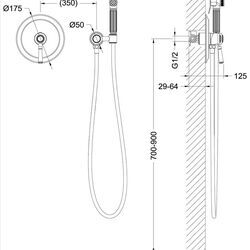 Смеситель Timo Arisa 5309/03SM встроенный с гигиеническим душем, черный матовый