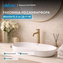 Раковина накладная ABBER Bequem AC2110MW белая матовая