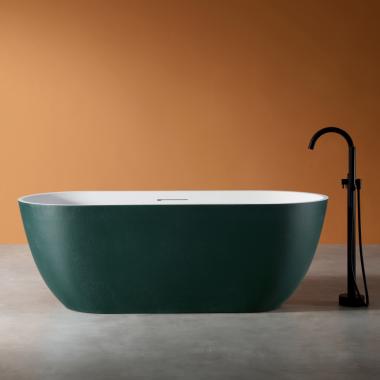 Ванна из искусственного камня ABBER Frankfurt AM9941MBG темно-зеленая матовая	