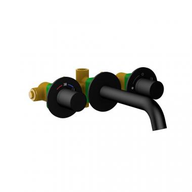 Смеситель для раковины встроенный с термостатом Timo Saona 2381/03SM черный	