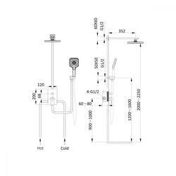 Душевой комплект Next VSFW-1N1MB, встраиваемый, 2 режима, ограничитель давления Hi Box, черный