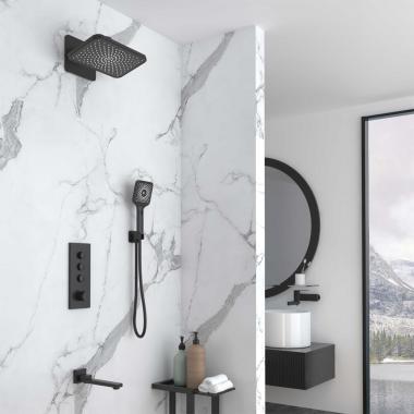 Душевой комплект VSFW-433TI4MB встраиваемый, термостатический, трехрежимный, черный	