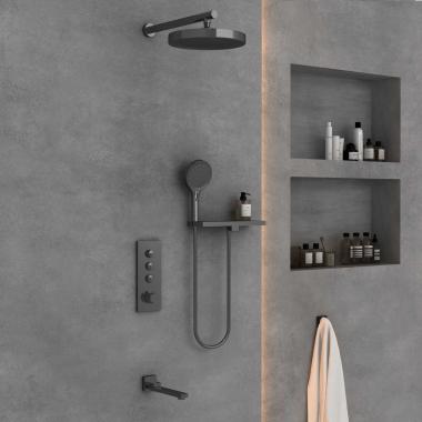 Душевой комплект VSFW-433TI2RGM встраиваемый, вороненая сталь	