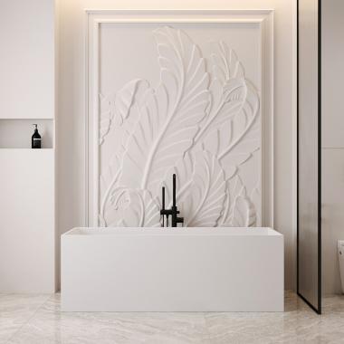 Ванна из искусственного камня ABBER Stein AS9640-1.5 белая матовая	