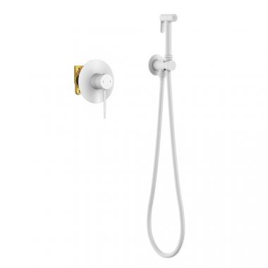 Смеситель встроенный с гигиеническим душем Timo Saona 2389/16SM белый матовый	