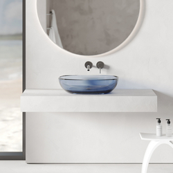 Раковина накладная прозрачная ABBER Kristall AT2805Saphir синяя