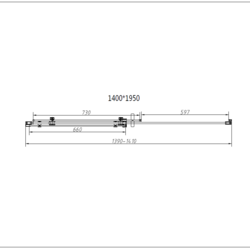 Душевая дверь Como-N VDS-4CN140CGB, 1400, черный, стекло тонированное