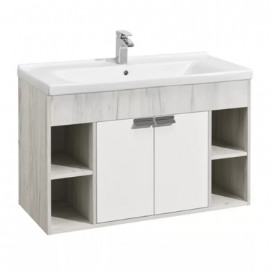 Мебель для ванной тумба Акватон Флай 100 Белый/Дуб КРАФТ бел	