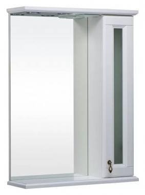  Зеркальный шкаф Bas Варна с шкафчиком 65 стекло белый	