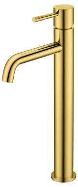 Смеситель для умывальника высокий, Uno. Gold	