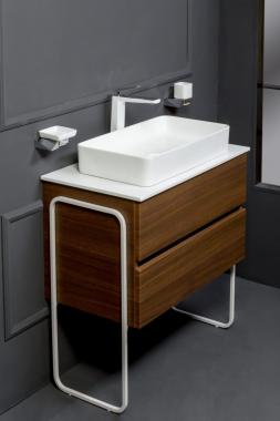 Тумба без раковины Vallessi 80*46cm DARK OAK мат. 2 полки,	