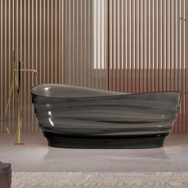 Прозрачная ванна ABBER Kristall AT9709Onyx черная