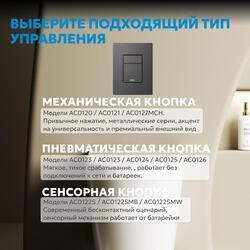 Кнопка смыва ABBER AC0123NG пневматическая, никель