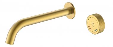 Смеситель автоматический для раковины из стены на 2 отв. TECH Matt Gold	