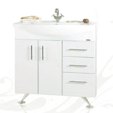 Мебель для ванной тумба Vod Ok Альфа 75 белая + умывальник Альфа 75	