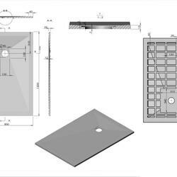 Поддон для душа из искусственного камня VST-4SR8012A, 1200*800*25, антрацит