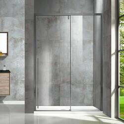 Душевая дверь Lugano VDS-1L120CLGM-1, 1200, вороненая сталь, стекло прозрачное