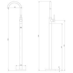 Смеситель ABBER Wasser Kreis AF8141NG напольный для раковины, никель