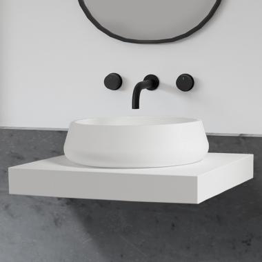 Раковина накладная ABBER Stein AS2605 белая матовая	