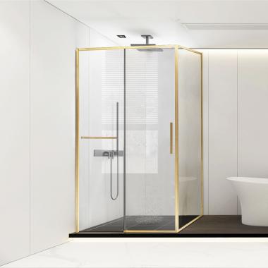 Душевой уголок Slim Soft VSR-1SS1011CLG, 1100*1000, брашированное золото, стекло прозрачное Vincea VSR-1SS1011CLG	