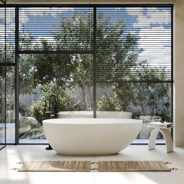 Ванна из искусственного камня ABBER Stein AS9611NM-1.7 белая матовая	