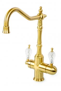 Смеситель для кухни с краном MEDICI Ripresa с ручкой CRYSTAL	